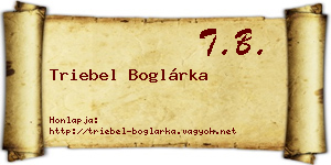 Triebel Boglárka névjegykártya